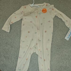 Carter's Beige Floral Kids Footie